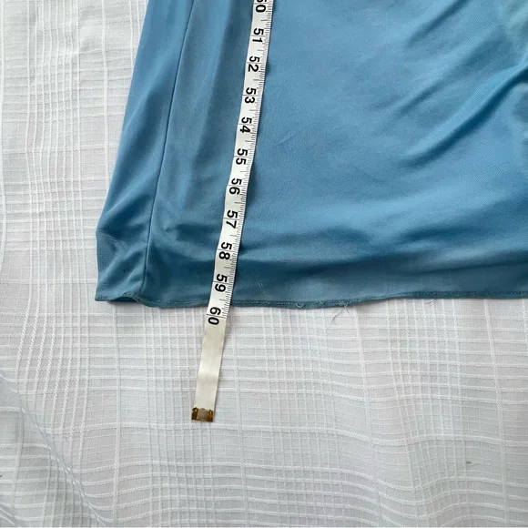 Azazie One-Shoulder Gathered Light Blue Evening Gown SZ 8 - Picture 6 of 15